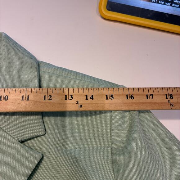 NWT Mango Mint Green Linen Cropped Sevilla Blazer Sz Large - Picture 10 of 13